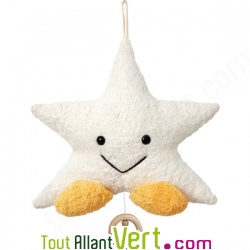 Boite  musique berceuse fil  tirer bb Peluche toile coton et laine bio