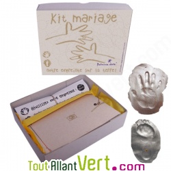 Kit Mariage prise empreinte pied et main argile