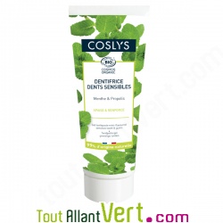 Dentifrice bio dents sensibles Menthe et Propolis 75ml, sans fluor