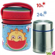 Lunch Box isotherme inox avec housse Bleue nuage, 0,5L