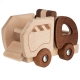 Camion poubelle en bois naturel, 18cm, 2 ans+