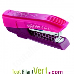 Agrafeuse de poche Rose recycl�e + 400 agrafes