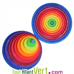 Cercles et rond, jeu en bois