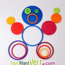 Cercles et rond, jeu en bois