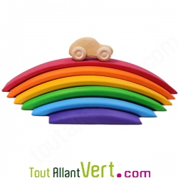 Pont en bois arc en ciel, 6 pi�ces, 41 cm, Grimms