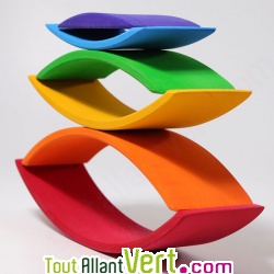 Pont en bois arc en ciel, 6 pi�ces, 41 cm, Grimms