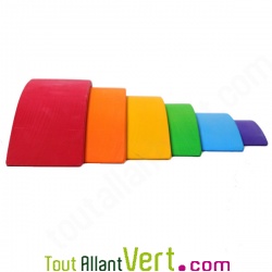 Pont en bois arc en ciel, 6 pi�ces, 41 cm, Grimms