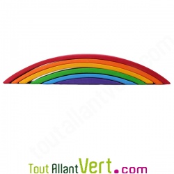 Pont en bois arc en ciel, 6 pi�ces, 41 cm, Grimms