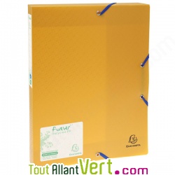 Bo�te de classement jaune PP recycl�, Dos 40mm, Forever
