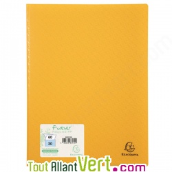 Prot�ge documents en polypro recycl� Jaune, 30 pochettes, Forever