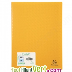 Prot�ge documents en polypro recycl� Jaune, 20 pochettes, Forever