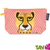Grande trousse en coton bio Gu�pard 22 x 13 cm