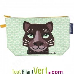 Grande trousse d\'�cole en coton bio Jaguar 22 x 13 cm