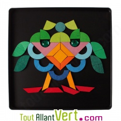 Puzzle cr�atif Magn�tique 64 pi�ces, Triangle, carr� et rond dans sa boite m�tal