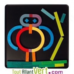 77 Pi�ces en bois pour former lettres et chiffres, avec boite magn�tique