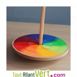 Toupie puzzle en bois couleurs arc en ciel, Grimm\'s, 3 ans+