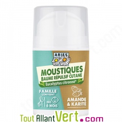Baume anti-moustiques pour la peau, d�s 6 mois, solution naturelle 50ml