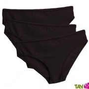 Culottes en Coton Bio Noire, lot de 3, Taille S