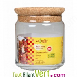 Bocal verre pour conservation alimentaire, couvercle en li�ge