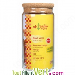 Bocal verre pour conservation alimentaire, couvercle en li�ge
