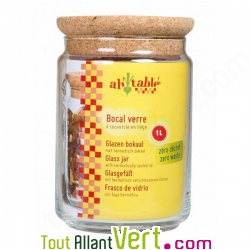 Bocal verre pour conservation alimentaire, couvercle en li�ge
