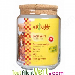 Bocal verre pour conservation alimentaire, couvercle en li�ge