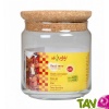 Bocal 0,5l en verre et couvercle en li�ge pour conservation alimentaire