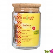 Bocal 1L en verre et couvercle en lige pour conservation alimentaire