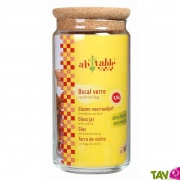 Bocal 1,5L en verre et couvercle en lige pour conservation alimentaire