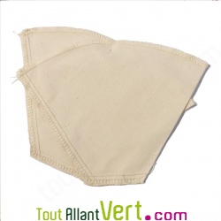 2 filtres � caf� lavable et r�utilisable en coton biologique