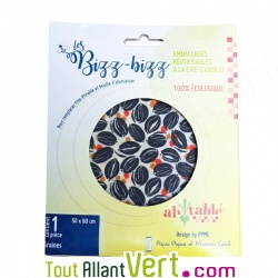 Emballage tissu bio � la cire d\'abeille r�utilisable 50x60cm, Graines