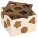 Boite � formes en bois naturel et ses 5 pi�ces, 16 cm
