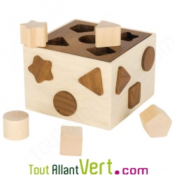 Boite � formes en bois naturel et ses 5 pi�ces, 16 cm