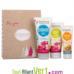Coffret Grenade et Rose, Soin corps, mains et gel douche de Benecos