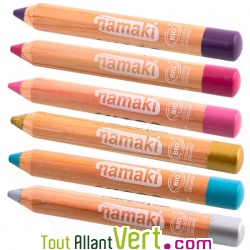 6 crayons de maquillage enfants bio, couleurs f��riques