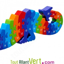 Puzzle en bois Dragon color� de 1 � 25