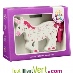 Puzzle en bois licorne avec nombres de 1 � 10