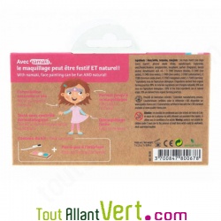 Kit de maquillage bio 3 couleurs, Princesse et Licorne pour enfants