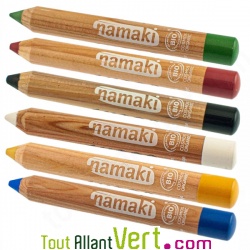 6 crayons de maquillage enfants bio, couleurs arc-en-ciel