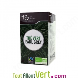 Th� vert Earl Grey bio de Chine, bo�te de 24 sachets