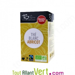 Th� blanc bio � l\'abricot de Chine, bo�te de 24 sachets