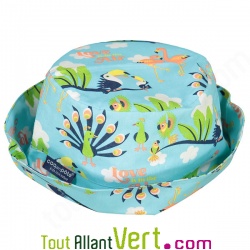 Chapeau Bob enfant Love is the air bleue clair en coton biologique Taille M, 2-3 ans ,49-51cm