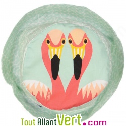 Chapeau Bob enfant Flamant rose bleu ciel en coton biologique Taille M, 2-3 ans, 49-51cm