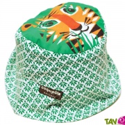 Chapeau Bob enfant Tigre vert en coton biologique Taille M, 2-3 ans, 49-51cm