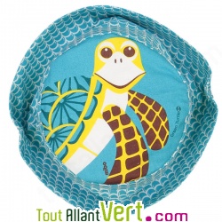 Chapeau Bob enfant Tortue bleu azur en coton biologique Taille L, 4-6 ans, 52-54cm