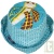 Chapeau Bob enfant Tortue bleu azur en coton biologique Taille M, 2-3 ans, 49-51cm