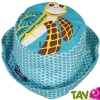 Chapeau Bob enfant Tortue bleu azur en coton biologique Taille S , 6-12 mois, 46-48cm