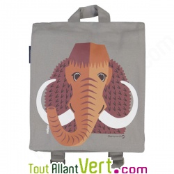 Sac � dos enfant Mammouth en coton bio 23 x 23 x 8 cm