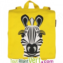 Sac � dos enfant Z�bre en coton bio 23 x 23 x 8 cm