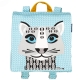 Sac � dos Maternelle L�opard des neiges en coton bio 23 x 23 x 8 cm